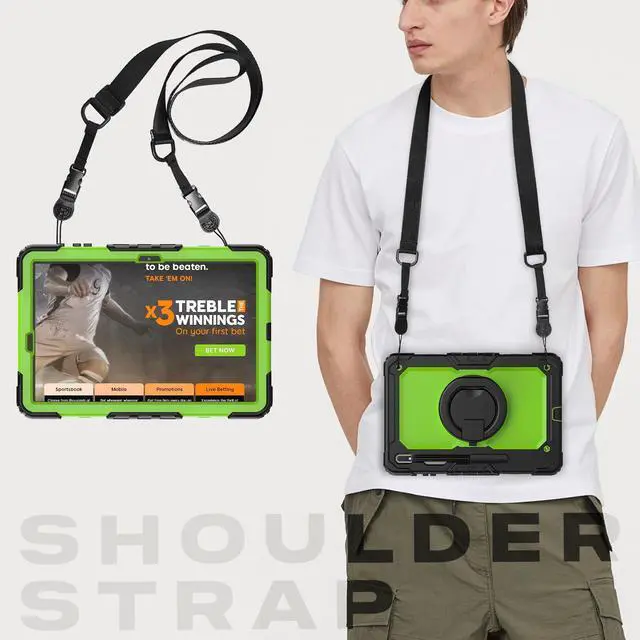 Alt view image 7 of 7 - BONAEVER Case for 12.4 inch Samsung Galaxy Tab S8 Plus 2022/ S7 FE 2021/ S7 Plus 2020 Protective Cover with Screen Protector Pen Holder Hand/Shoulder Strap Stylus Pen Green