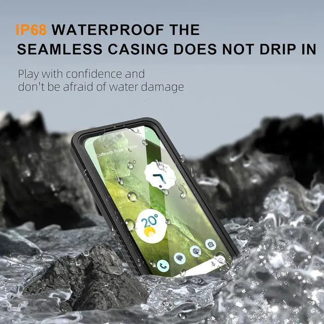 Alt view image 4 of 7 - for Google Pixel 8A Case, Pixel 8A Case Waterproof with Built-in Screen Protector, Full Body Sealed, Heavy Duty Shockproof Dustproof Snowproof Clear Phone Case for Pixel 8A - Black