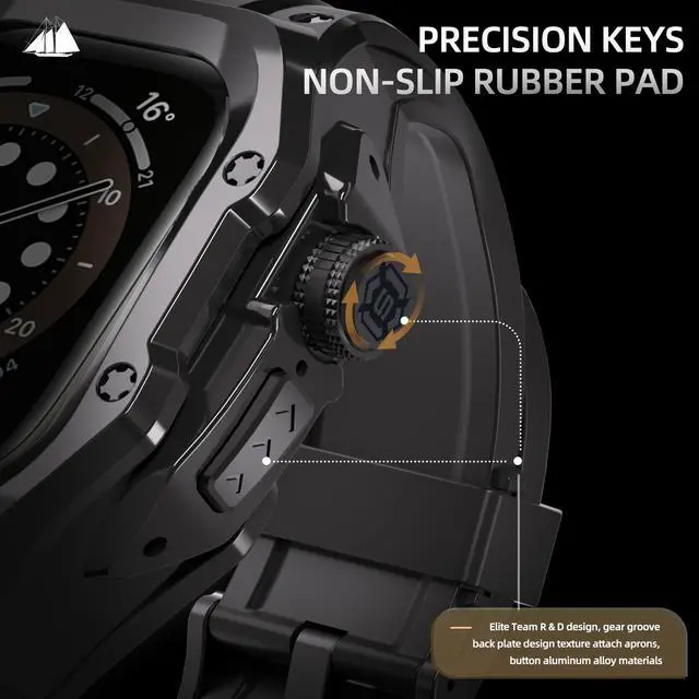 Alt view image 6 of 7 - Waterproof Case with Band for Apple Watch Ultra 2 / Ultra 1 49mm, Water Proof Full Body Rugged Cover with Screen Protector for Apple Watch Ultra 2 / Ultra1 49mm