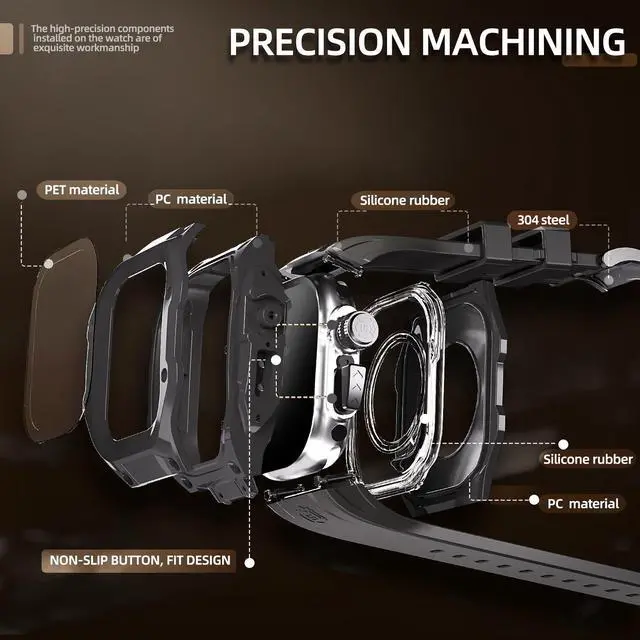Alt view image 4 of 7 - Waterproof Case with Band for Apple Watch Ultra 2 / Ultra 1 49mm, Water Proof Full Body Rugged Cover with Screen Protector for Apple Watch Ultra 2 / Ultra1 49mm