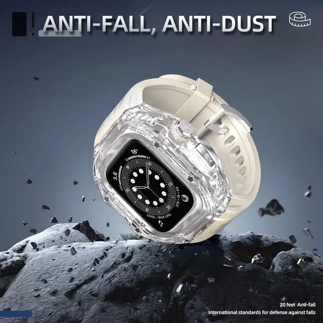 Alt view image 2 of 7 - Waterproof Case with Band for Apple Watch Ultra 2 / Ultra 1 49mm, Water Proof Full Body Rugged Cover with Screen Protector for Apple Watch Ultra 2 / Ultra1 49mm White