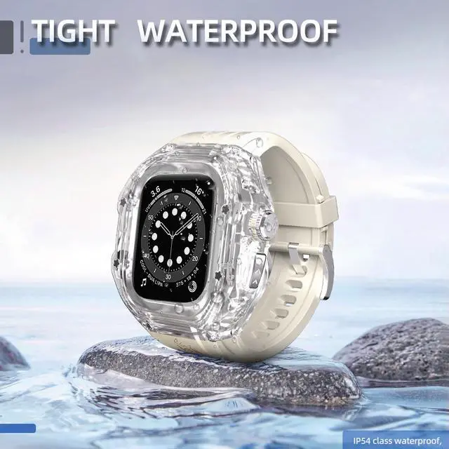 Alt view image 6 of 7 - Waterproof Case with Band for Apple Watch Ultra 2 / Ultra 1 49mm, Water Proof Full Body Rugged Cover with Screen Protector for Apple Watch Ultra 2 / Ultra1 49mm White