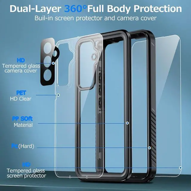 Alt view image 6 of 7 - for Samsung Galaxy A55 5G Case Waterproof,Galaxy A55 5G Case [Built-in Screen & Lens Protector][Military Grade Shockproof][IP68 Underwater][Real 360°]Full Body Rugged Samsung A55 5G Case 6.5"