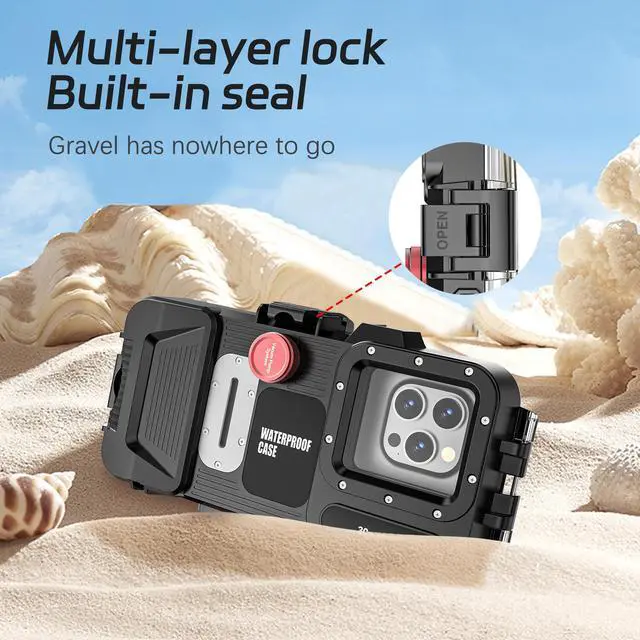 Alt view image 5 of 7 - Professional Snorkeling Diving Waterproof Phone Case, Bluetooth Connection, Underwater 98FT/30M Photo & Video Protective Housing ShockProof Phone Cover for iPhone Samsung LG Huawei etc