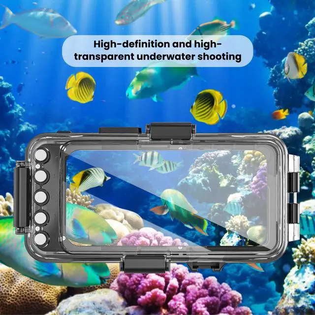 Alt view image 3 of 7 - Professional Snorkeling Diving Waterproof Phone Case, Bluetooth Connection, Underwater 98FT/30M Photo & Video Protective Housing ShockProof Phone Cover for iPhone Samsung LG Huawei etc