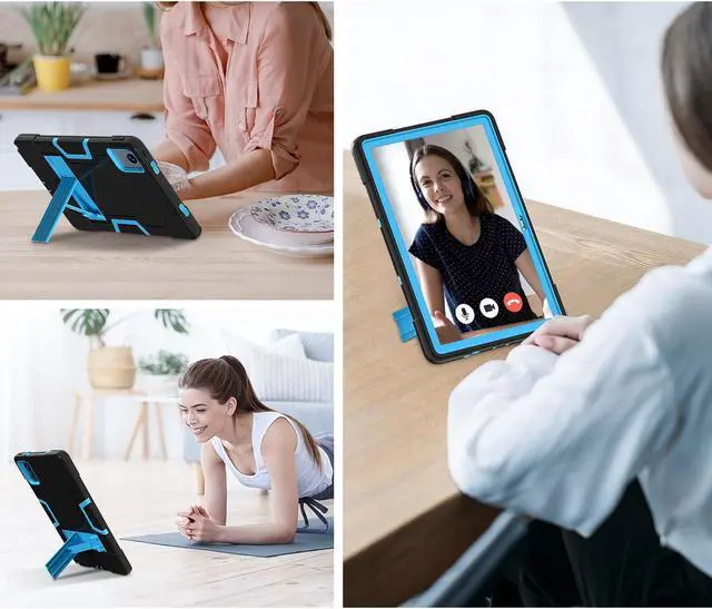 Alt view image 4 of 6 - Protective Case for Lenovo Tab M11 11 inch 2024 Model TB330FU TB330XU TB-331FC Heavy Duty Full Body Rugged Cover with Stand, Stylus Pen Blue