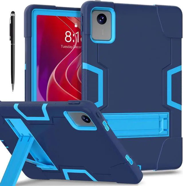 Main image of Protective Case for Lenovo Tab M11 11 inch 2024 Model TB330FU TB330XU TB-331FC Heavy Duty Full Body Rugged Cover with Stand, Stylus Pen Navy Blue