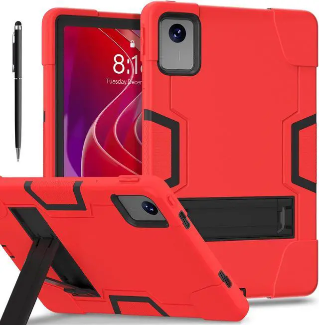 Main image of Protective Case for Lenovo Tab M11 11 inch 2024 Model TB330FU TB330XU TB-331FC Heavy Duty Full Body Rugged Cover with Stand, Stylus Pen Red