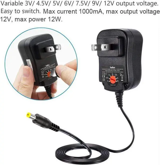 Alt view image 5 of 7 - Universal AC/DC Adapter 30W Switching Power Supply 3V to 12V W/USB Port & 8 Selectable 8 Adapter Plugs for Household Electronics LED Strips Tablets Webcams Speakers USB Hubs and More