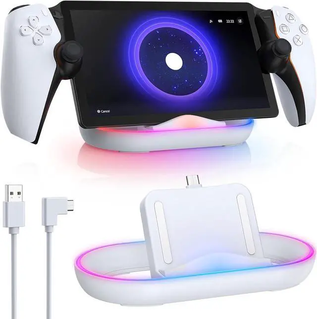 Main image of Charging Dock Station for Playstation Portal, Charger Stand for Ps Portal with RGB Light and USB C Charging Cable, Handheld Stand Holder for Playstation Portal