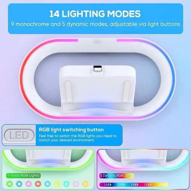 Alt view image 7 of 7 - Charging Dock Station for Playstation Portal, Charger Stand for Ps Portal with RGB Light and USB C Charging Cable, Handheld Stand Holder for Playstation Portal