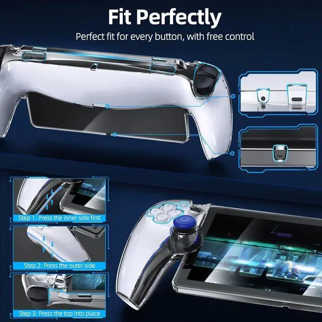 Alt view image 2 of 7 - Accessories Bundle for Playstation Portal, Carrying Case and Hard PC Clear Cover Case with Tempered Glass Screen Protector, Protective Cover Case and Hard Shell Portable Travel Handbag for Ps Portal
