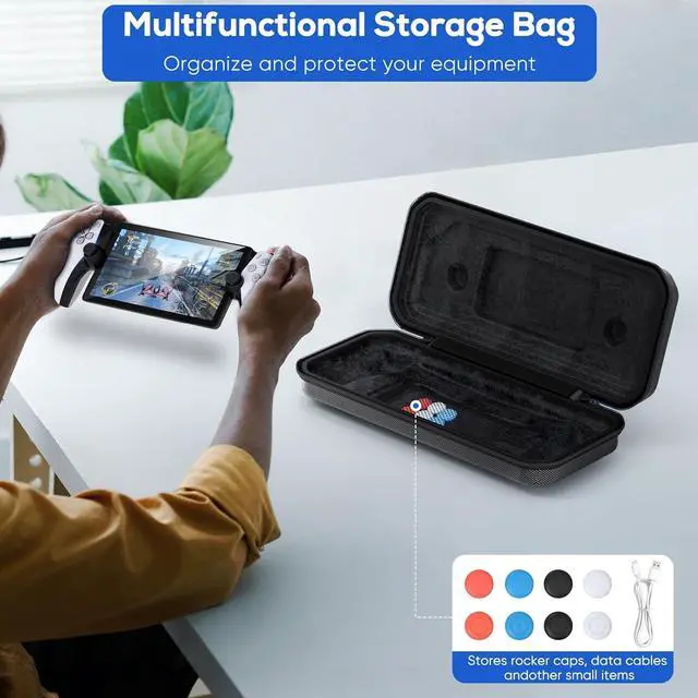 Alt view image 7 of 7 - Carrying Case for PlayStation Portal, Protective Hard Shell Portable Travel Carry Handbag Full Protective Case Accessories for PlayStation Portal Remote Player