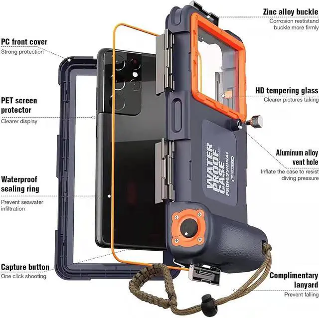 Alt view image 6 of 6 - BONAEVER Universal Waterproof Phone Case for Snorkeling & Diving [50ft/15m] Underwater Photography Video Protection Case with Lanyard for iPhone 15/14/ 13/12/ 11/ Pro Max Samsung Galaxy LG Google etc