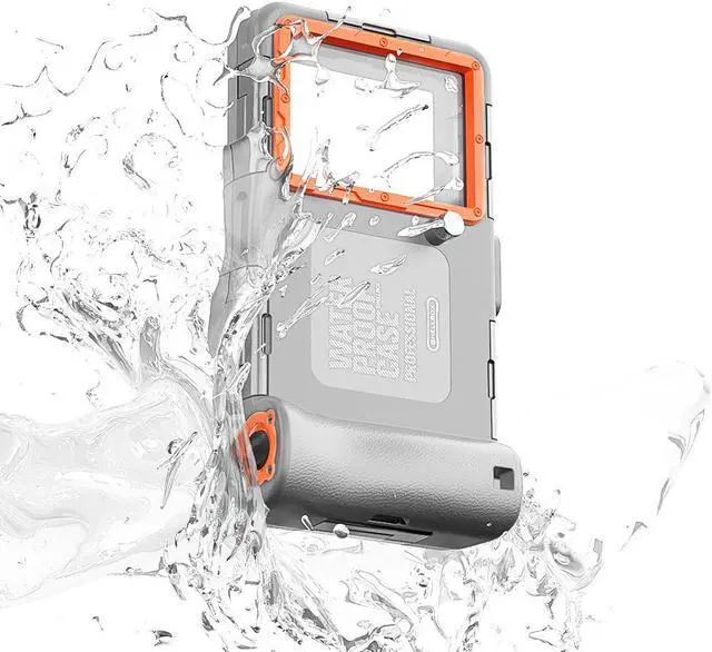 Main image of BONAEVER Universal Waterproof Phone Case for Snorkeling & Diving [50ft/15m] Underwater Photography Video Protection Case with Lanyard for iPhone 15/14/ 13/12/ 11/ Pro Max Samsung Galaxy LG Google Gray