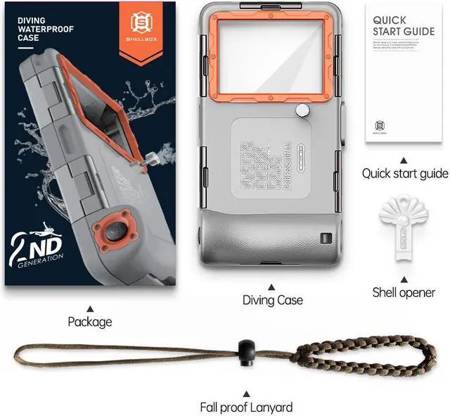 Alt view image 7 of 7 - BONAEVER Universal Waterproof Phone Case for Snorkeling & Diving [50ft/15m] Underwater Photography Video Protection Case with Lanyard for iPhone 15/14/ 13/12/ 11/ Pro Max Samsung Galaxy LG Google Gray