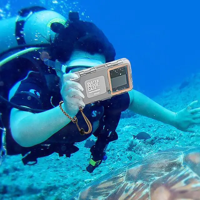 Alt view image 3 of 7 - BONAEVER Universal Waterproof Phone Case for Snorkeling & Diving [50ft/15m] Underwater Photography Video Protection Case with Lanyard for iPhone 15/14/ 13/12/ 11/ Pro Max Samsung Galaxy LG Google Gray