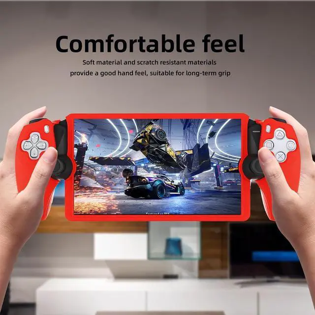 Alt view image 5 of 7 - PS5 Portal Silicone Protective Case, Soft Protective Skin Cover Case for PS5 Portal Remote Player with Ergonomic Grip, Shockproof Anti-Scratch Red
