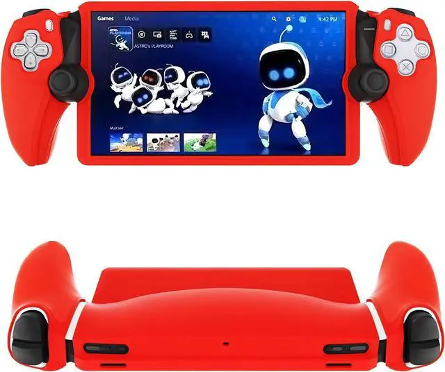 Main image of PS5 Portal Silicone Protective Case, Soft Protective Skin Cover Case for PS5 Portal Remote Player with Ergonomic Grip, Shockproof Anti-Scratch Red