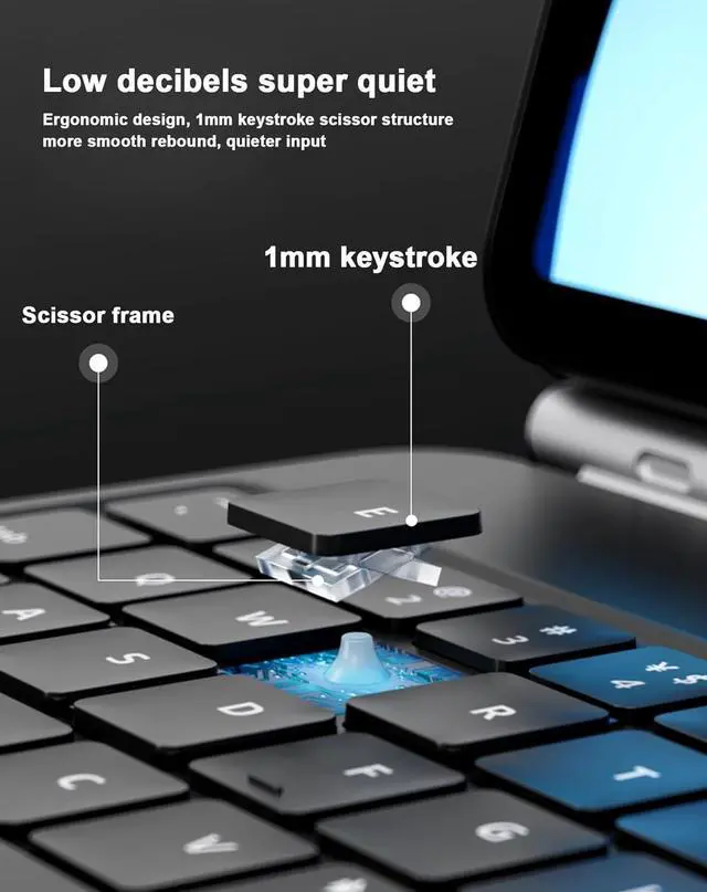 Alt view image 7 of 7 - Keyboard Case for iPad Air 5th/4th Generation 10.9 inch 2022/2020, iPad Pro 11 4th/3rd/2nd/1st Gen, Wireless Bluetooth Magnetic iPad Keyboard Case with Detachable Pencil Holder, Trackpad, RGB Backlit