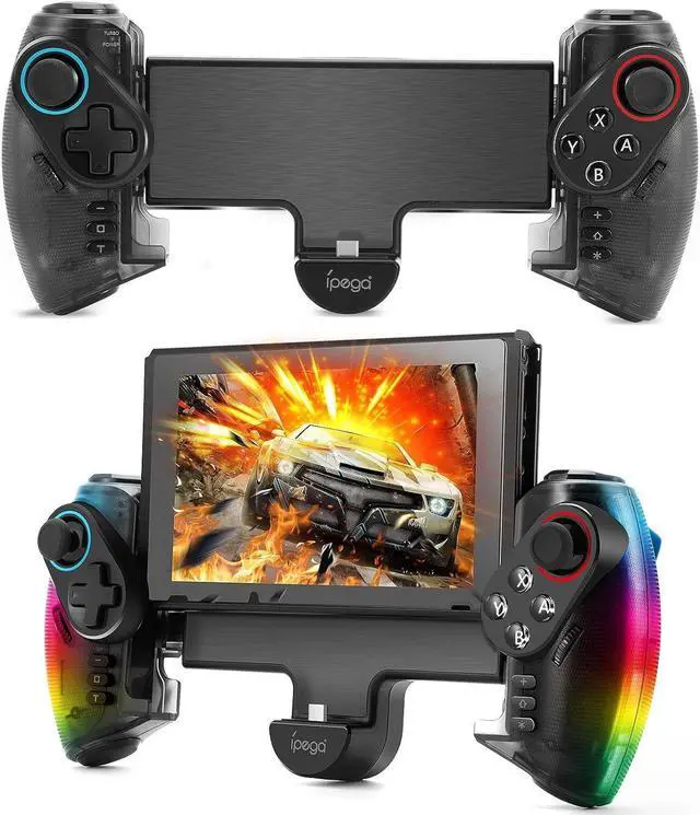 Main image of LED Switch Joycon Support Telescopic Adjustment, One-Piece Joypad Controller Replacement for Switch Pro Controlle, Switch Controller with Colors LED, Adjustable Joystick Sensitivity and Turbo Function
