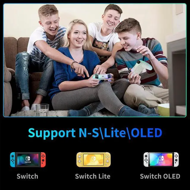 Alt view image 2 of 7 - Switch Pro Controller,Wireless Switch Controller Compatible with Nintendo Switch/Lite/OLED/PC,Bluetooth Pro Controller Switch with Adjustable LED Light/Turbo/Vibration,Wake-Up Function