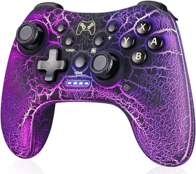 Main image of BONAEVER Switch Pro Controller,Wireless Switch Controller Compatible with Nintendo Switch/Lite/OLED/PC,Bluetooth Pro Controller Switch with Adjustable LED Light/Turbo/Vibration,Wake-Up Black