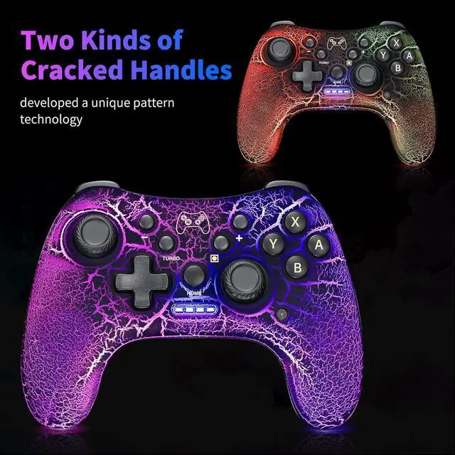 Alt view image 4 of 7 - BONAEVER Switch Pro Controller,Wireless Switch Controller Compatible with Nintendo Switch/Lite/OLED/PC,Bluetooth Pro Controller Switch with Adjustable LED Light/Turbo/Vibration,Wake-Up Black