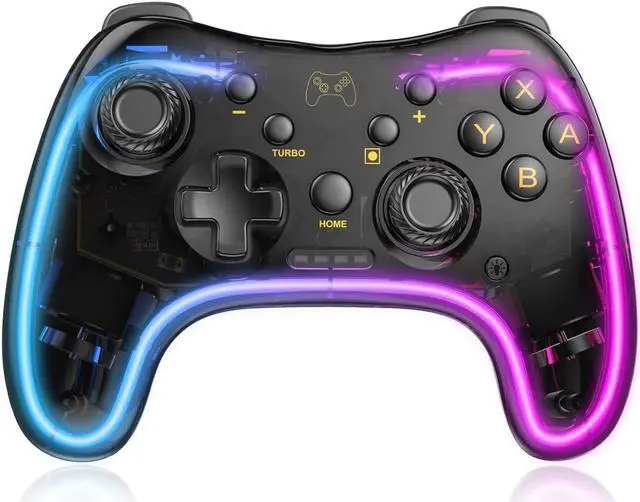 Main image of bonaever Switch Controller,Wireless Switch Pro Controller Compatible with Switch/Switch lite/Switch OLED,Pro Controller Switch Support Turbo,Wake-up Function and Adjustable LED Black