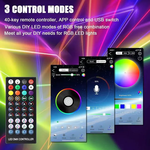 Alt view image 4 of 7 - BONAEVER Light Strip Kit for PS5 Console, PS5 RGB LED Light with 8 Color 400 Light Effects Compatible with Digital & Disc Edition, PlayStation5 DIY Decoration Accessories, PS5 RGB Lights with Remote