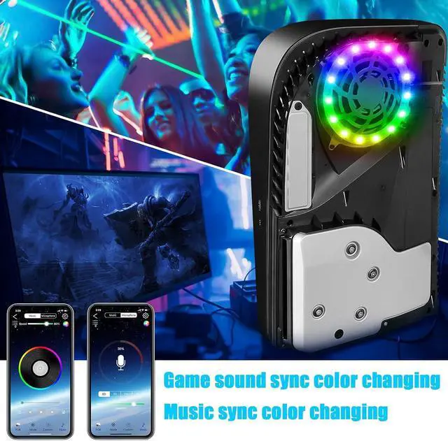 Alt view image 3 of 7 - BONAEVER Light Strip Kit for PS5 Console, PS5 RGB LED Light with 8 Color 400 Light Effects Compatible with Digital & Disc Edition, PlayStation5 DIY Decoration Accessories, PS5 RGB Lights with Remote