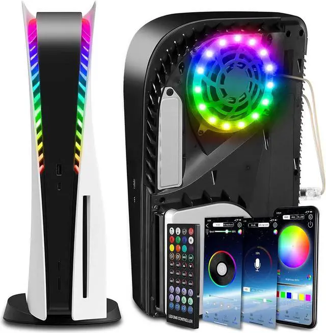 Main image of BONAEVER Light Strip Kit for PS5 Console, PS5 RGB LED Light with 8 Color 400 Light Effects Compatible with Digital & Disc Edition, PlayStation5 DIY Decoration Accessories, PS5 RGB Lights with Remote