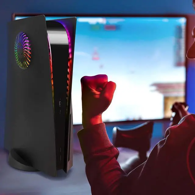 Alt view image 4 of 7 - BONAEVER Cover Plates with RGB Light Strip for Playstation 5 Disc Version and Cooling Vent, PS5 Faceplate PS5 Accessories Bundle Console Skin Shell Custom with 400+ Effects LED Lights Ring