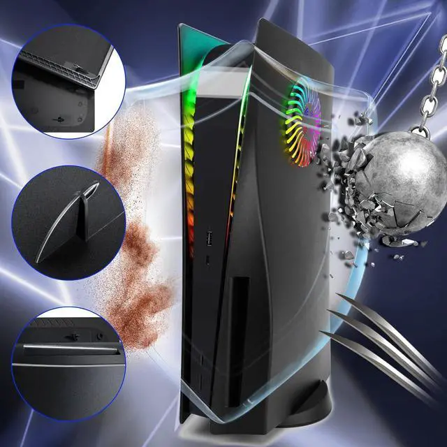 Alt view image 6 of 7 - BONAEVER Cover Plates with RGB Light Strip for Playstation 5 Disc Version and Cooling Vent, PS5 Faceplate PS5 Accessories Bundle Console Skin Shell Custom with 400+ Effects LED Lights Ring