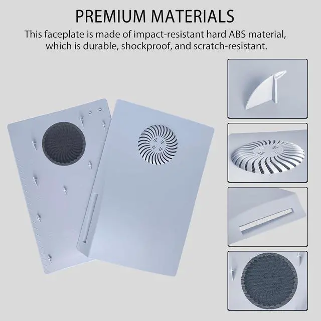 Alt view image 7 of 7 - BONAEVER Cover Plates with RGB Light Strip for Playstation 5 Disc Version and Cooling Vent, PS5 Faceplate PS5 Accessories Bundle Console Skin Shell Custom with 400+ Effects LED Lights Ring White