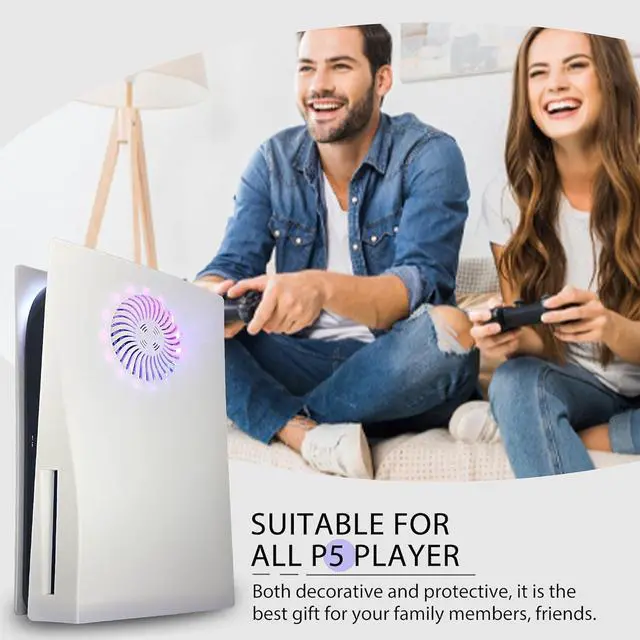 Alt view image 6 of 7 - BONAEVER Cover Plates with RGB Light Strip for Playstation 5 Disc Version and Cooling Vent, PS5 Faceplate PS5 Accessories Bundle Console Skin Shell Custom with 400+ Effects LED Lights Ring White