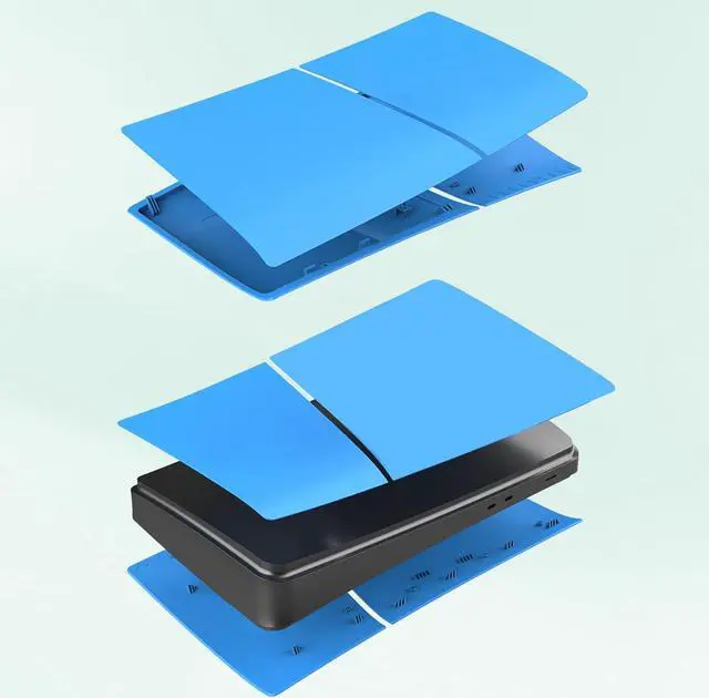 Alt view image 7 of 7 - BONAEVER Slim Digital Edition Cover Plates for New PS5 Slim Console, Shell Panels Compatible with New Playstation 5 Slim Accessories Protective Replacement Faceplate Blue