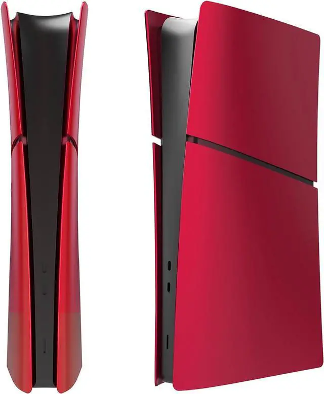 Main image of BONAEVER Slim Digital Edition Cover Plates for New PS5 Slim Console, Shell Panels Compatible with New Playstation 5 Slim Accessories Protective Replacement Faceplate Red