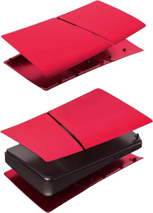 Alt view image 5 of 6 - BONAEVER Slim Digital Edition Cover Plates for New PS5 Slim Console, Shell Panels Compatible with New Playstation 5 Slim Accessories Protective Replacement Faceplate Red