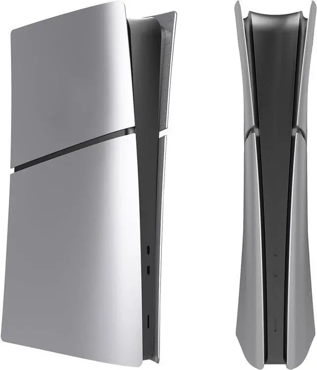 Main image of BONAEVER Slim Digital Edition Cover Plates for New PS5 Slim Console, Shell Panels Compatible with New Playstation 5 Slim Accessories Protective Replacement Faceplate Silver
