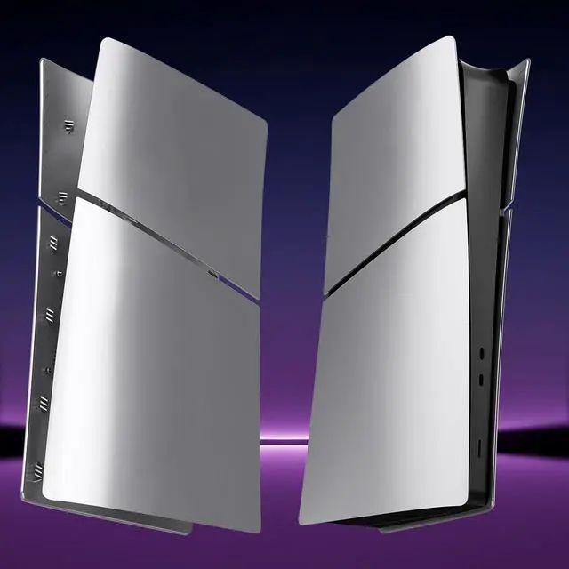 Alt view image 7 of 7 - BONAEVER Slim Digital Edition Cover Plates for New PS5 Slim Console, Shell Panels Compatible with New Playstation 5 Slim Accessories Protective Replacement Faceplate Silver
