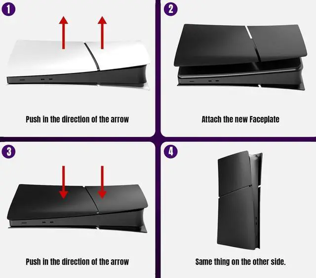 Alt view image 6 of 7 - BONAEVER Slim Digital Edition Cover Plates for New PS5 Slim Console, Shell Panels Compatible with New Playstation 5 Slim Accessories Protective Replacement Faceplate - Carbon Fiber Black
