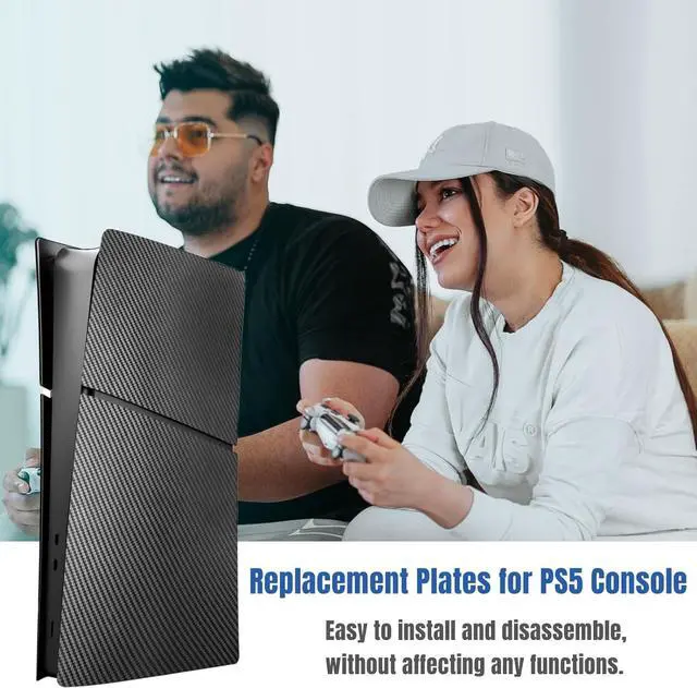 Alt view image 5 of 7 - BONAEVER Slim Digital Edition Cover Plates for New PS5 Slim Console, Shell Panels Compatible with New Playstation 5 Slim Accessories Protective Replacement Faceplate - Carbon Fiber Black