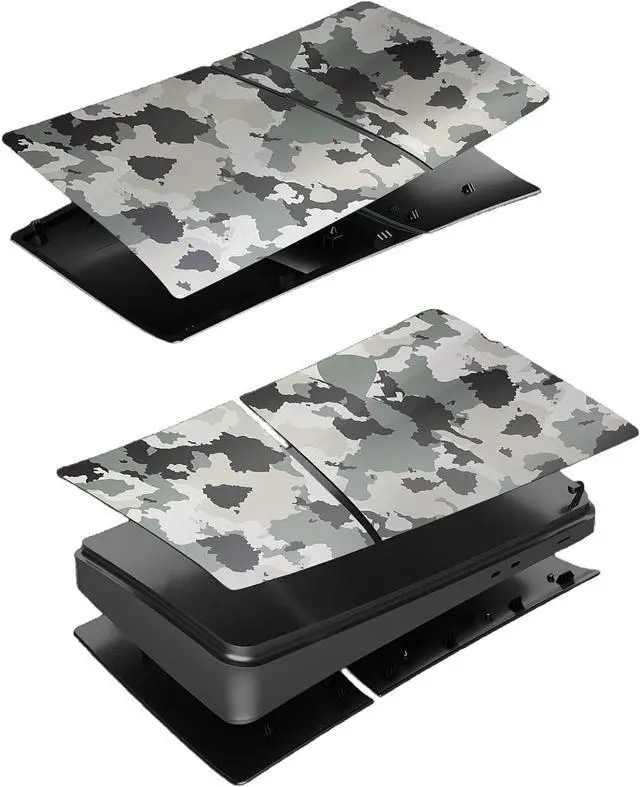 Alt view image 6 of 6 - BONAEVER Slim Digital Edition Cover Plates for New PS5 Slim Console, Shell Panels Compatible with New Playstation 5 Slim Accessories Protective Replacement Faceplate - Gray Camouflage
