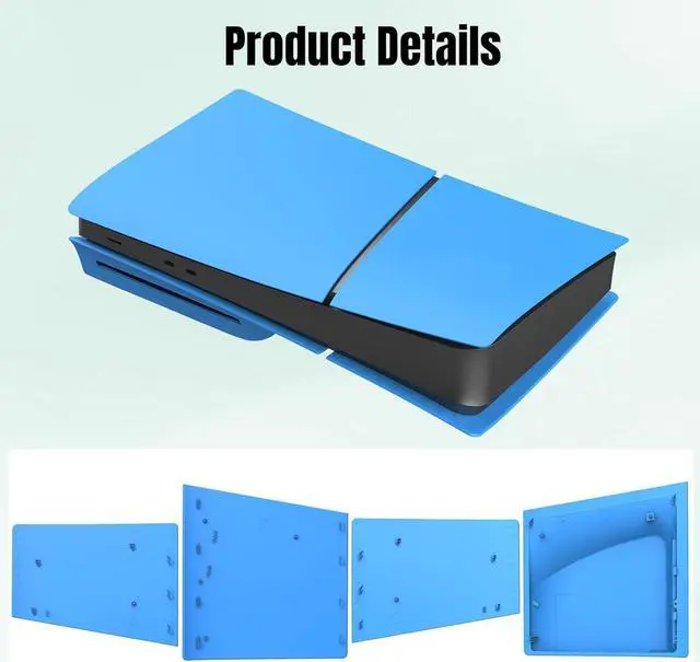 Alt view image 2 of 7 - BONAEVER [Faceplate for PS5 Slim Disc Edition] - Plates for PS5 Console Cover Plates, Premium ABS Faceplate Shell Covers for Playstation 5 Slim Disc Edition Blue