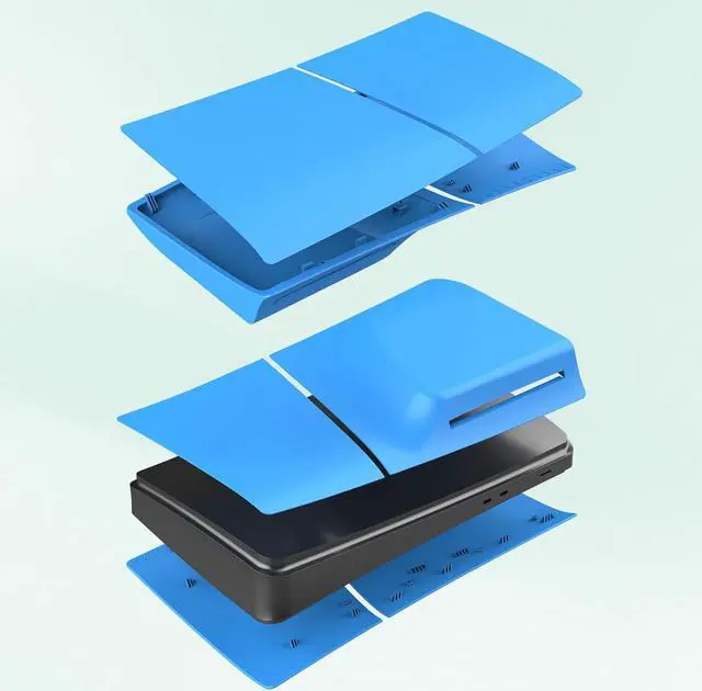 Alt view image 4 of 7 - BONAEVER [Faceplate for PS5 Slim Disc Edition] - Plates for PS5 Console Cover Plates, Premium ABS Faceplate Shell Covers for Playstation 5 Slim Disc Edition Blue