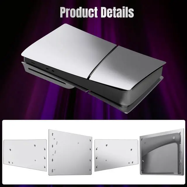 Alt view image 3 of 7 - BONAEVER [Faceplate for PS5 Slim Disc Edition] - Plates for PS5 Console Cover Plates, Premium ABS Faceplate Shell Covers for Playstation 5 Slim Disc Edition Silver