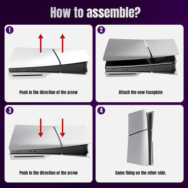 Alt view image 4 of 7 - BONAEVER [Faceplate for PS5 Slim Disc Edition] - Plates for PS5 Console Cover Plates, Premium ABS Faceplate Shell Covers for Playstation 5 Slim Disc Edition Silver
