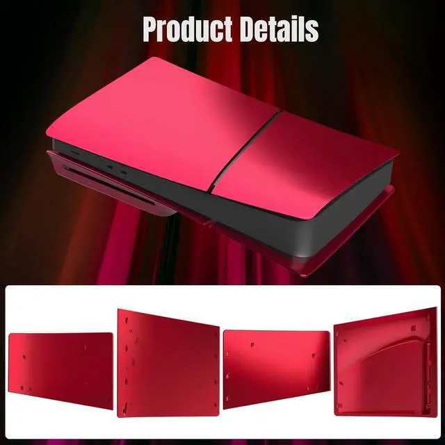 Alt view image 2 of 5 - BONAEVER [Faceplate for PS5 Slim Disc Edition] - Plates for PS5 Console Cover Plates, Premium ABS Faceplate Shell Covers for Playstation 5 Slim Disc Edition Red