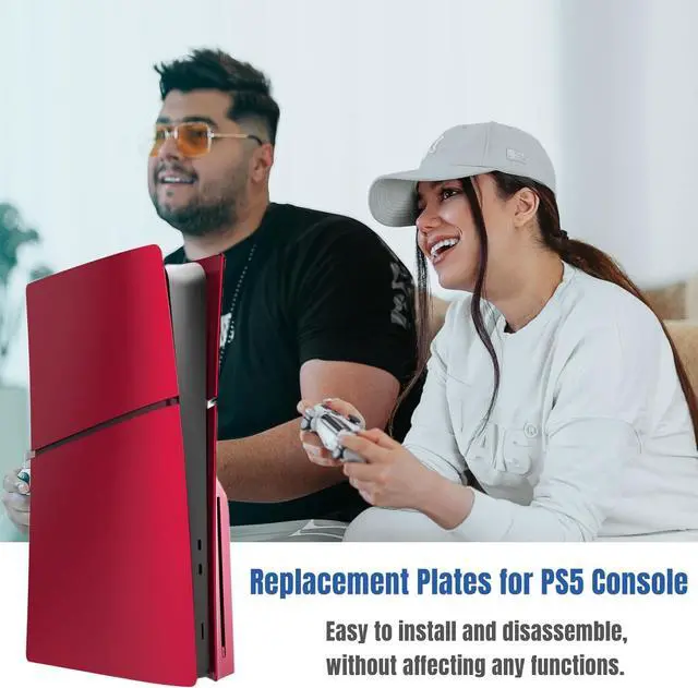 Alt view image 3 of 5 - BONAEVER [Faceplate for PS5 Slim Disc Edition] - Plates for PS5 Console Cover Plates, Premium ABS Faceplate Shell Covers for Playstation 5 Slim Disc Edition Red